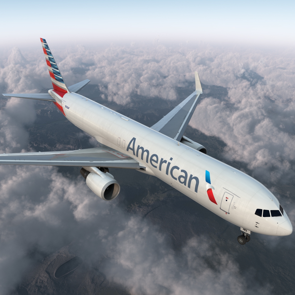 3D model Boeing 767 300F American Airlines Rigged