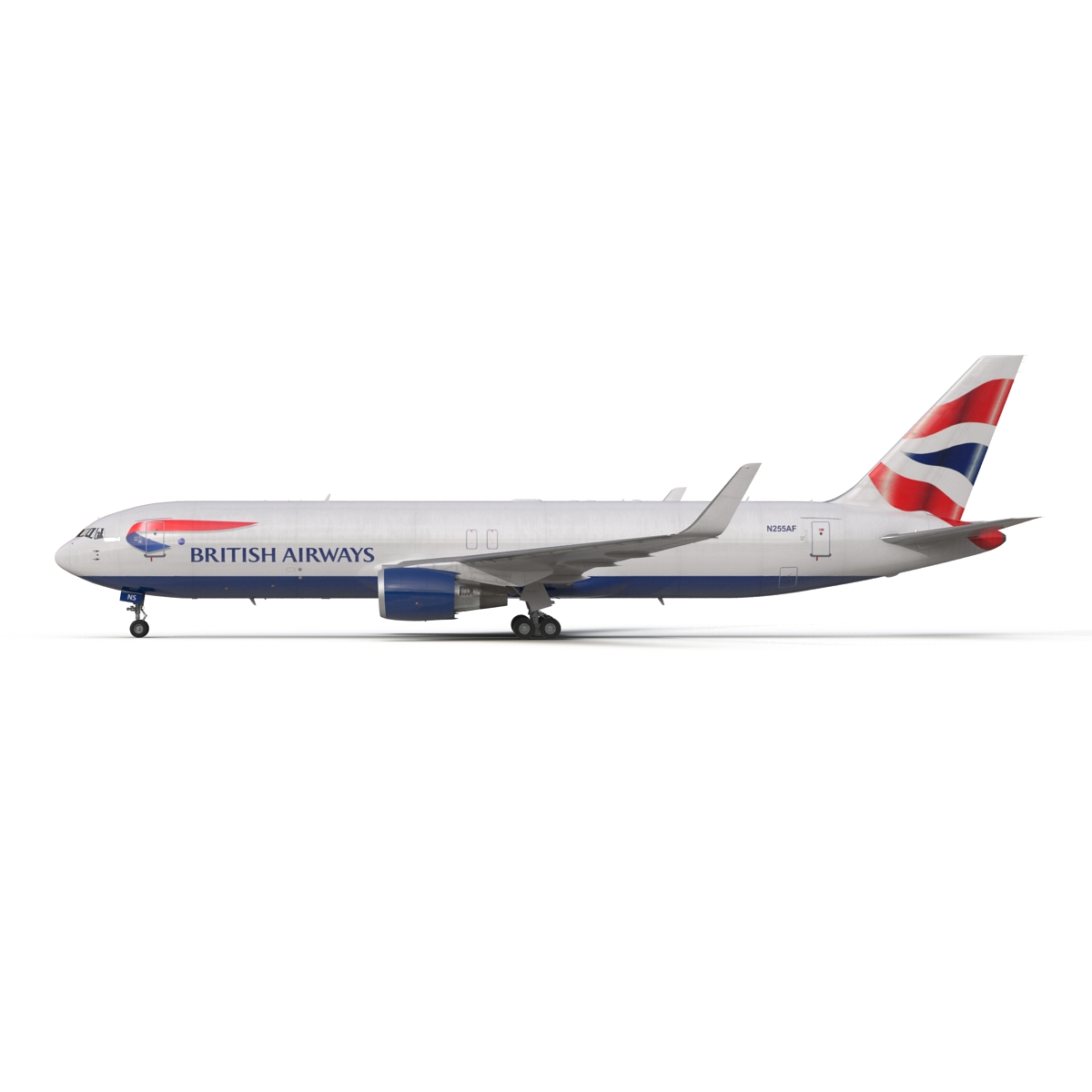 3D Boeing 767 300F British Airways Rigged model