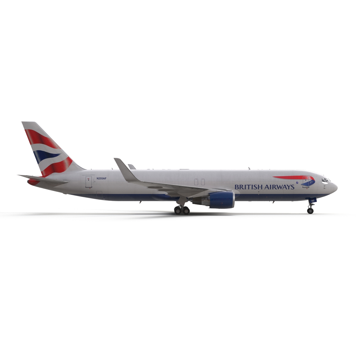 3D Boeing 767 300F British Airways Rigged model