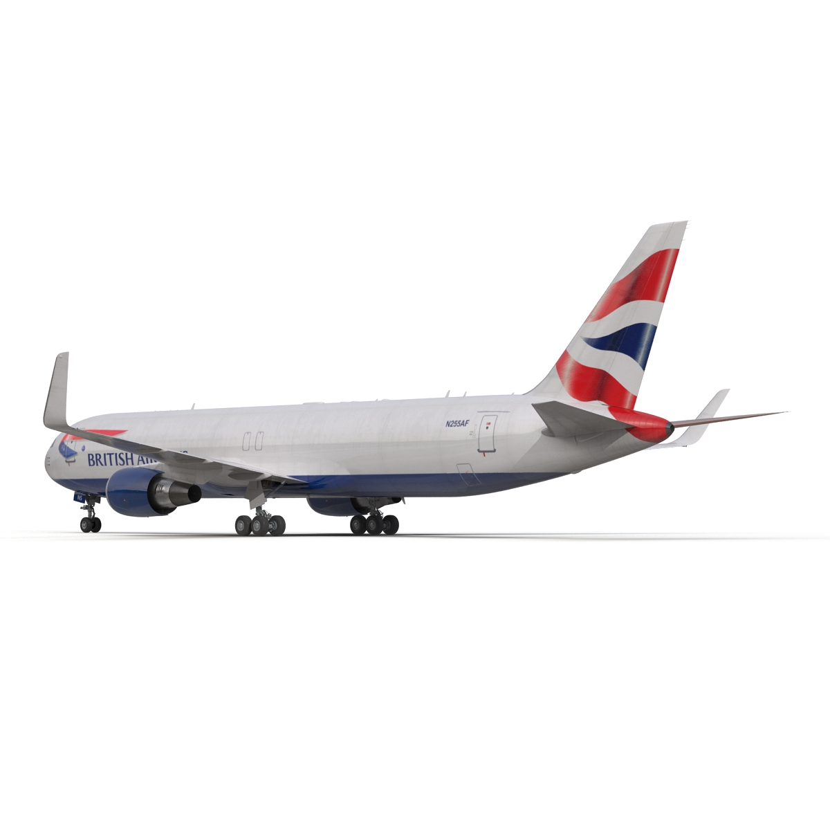 3D Boeing 767 300F British Airways Rigged model