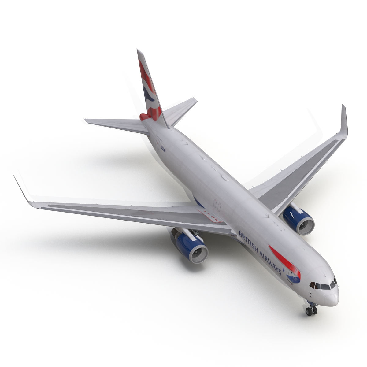 3D Boeing 767 300F British Airways Rigged model