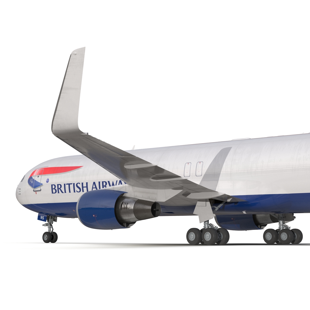 3D Boeing 767 300F British Airways Rigged model