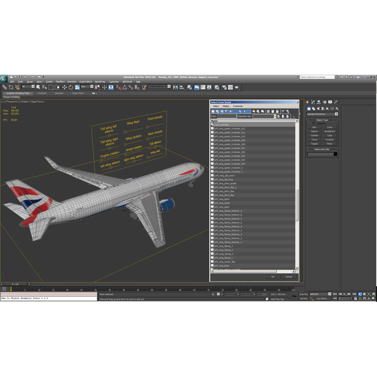 3D Boeing 767 300F British Airways Rigged model