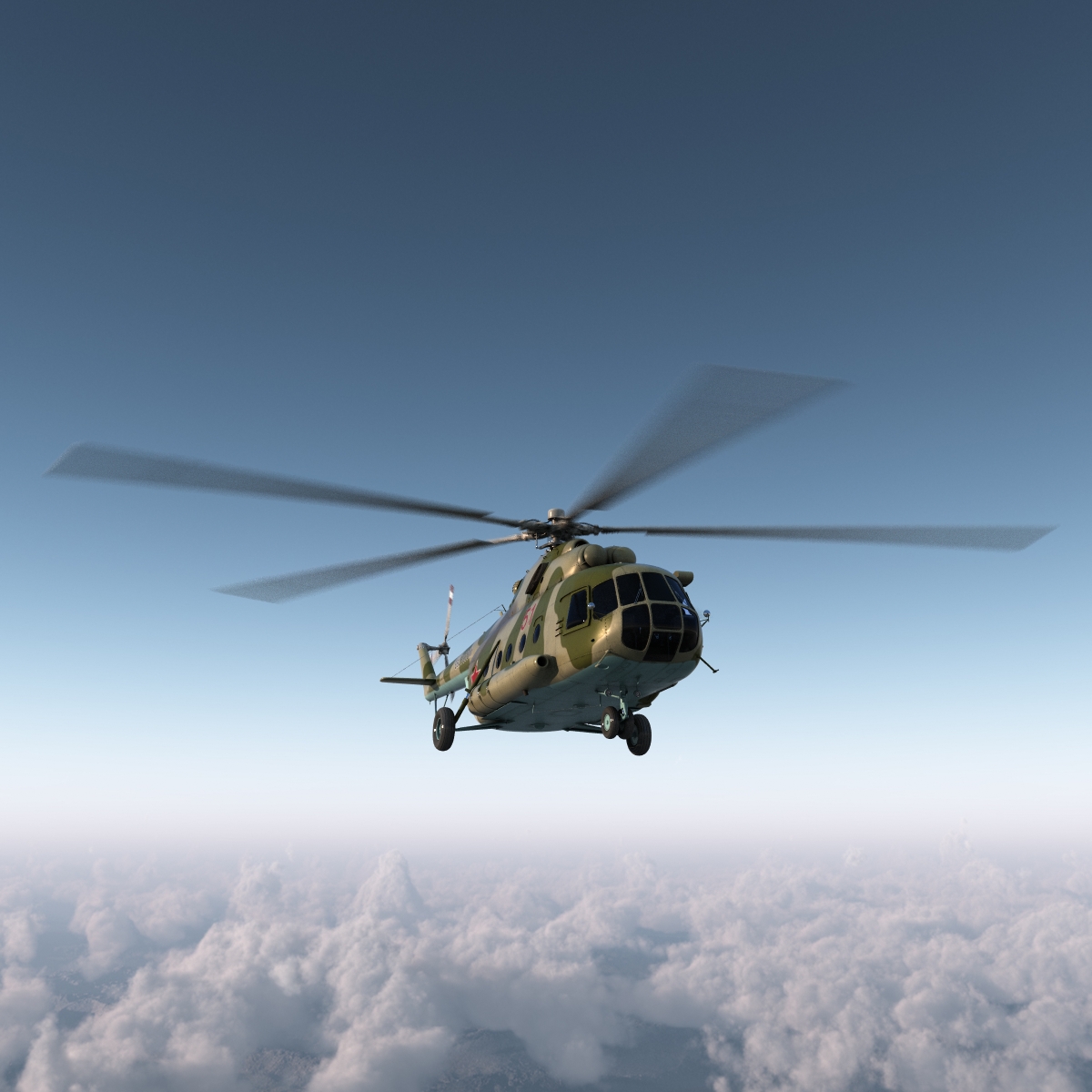 Mi 8 Hip Russian Millitary Medium Transport Helicopter 3D model