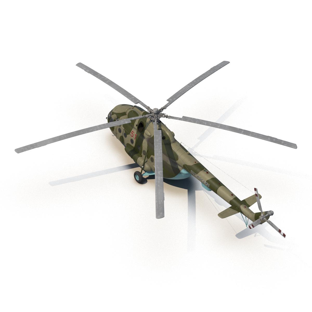 Mi 8 Hip Russian Millitary Medium Transport Helicopter 3D model