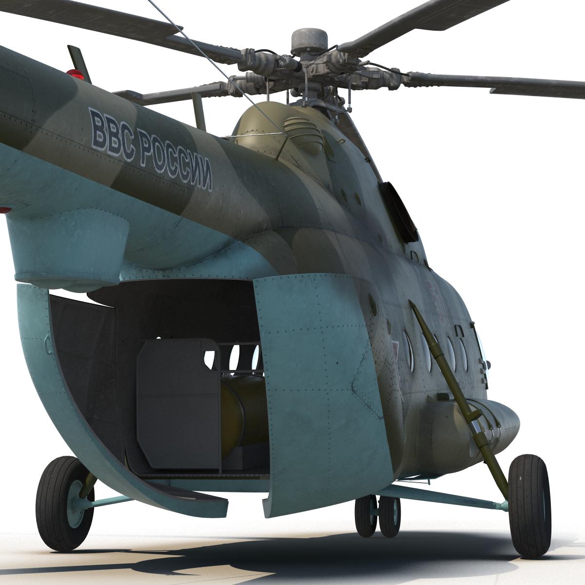 Mi 8 Hip Russian Millitary Medium Transport Helicopter 3D model