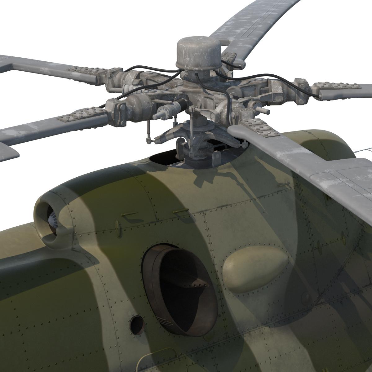 Mi 8 Hip Russian Millitary Medium Transport Helicopter 3D model