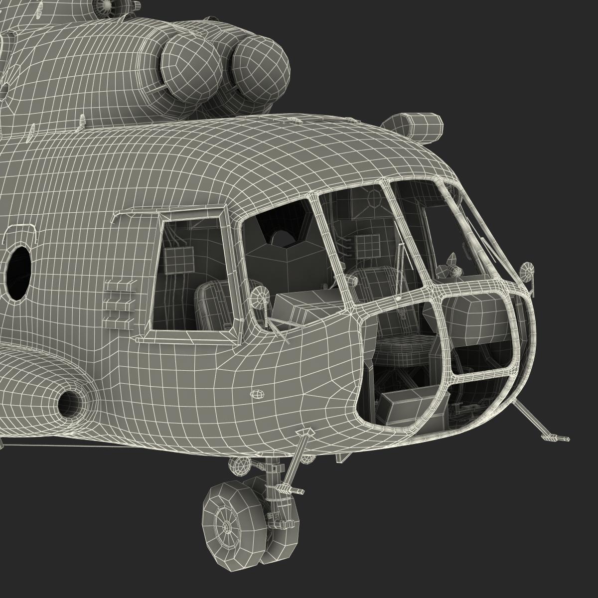 Mi 8 Hip Russian Millitary Medium Transport Helicopter 3D model