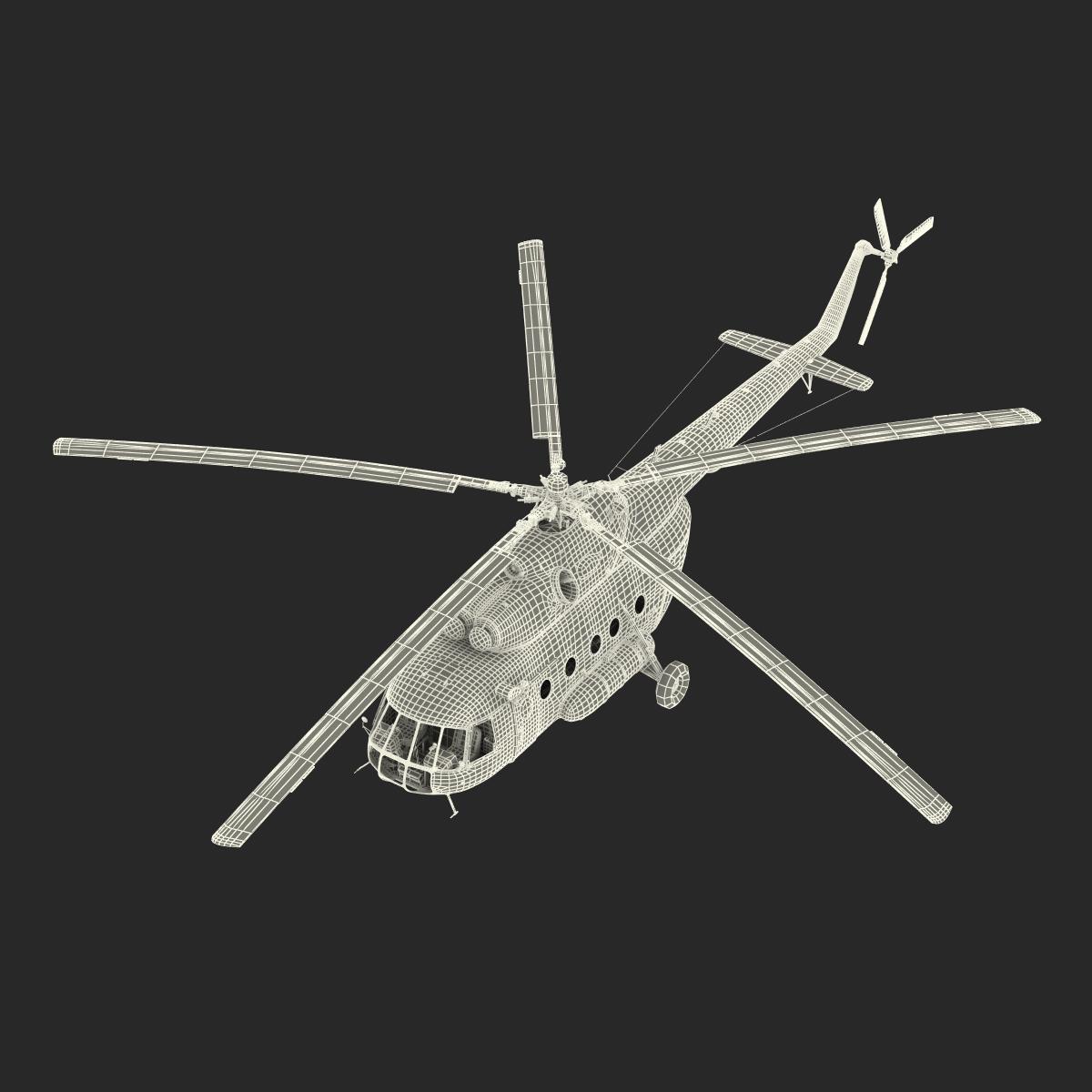 3D Mi 8 Hip United Nations Medium Transport Helicopter Rigged model