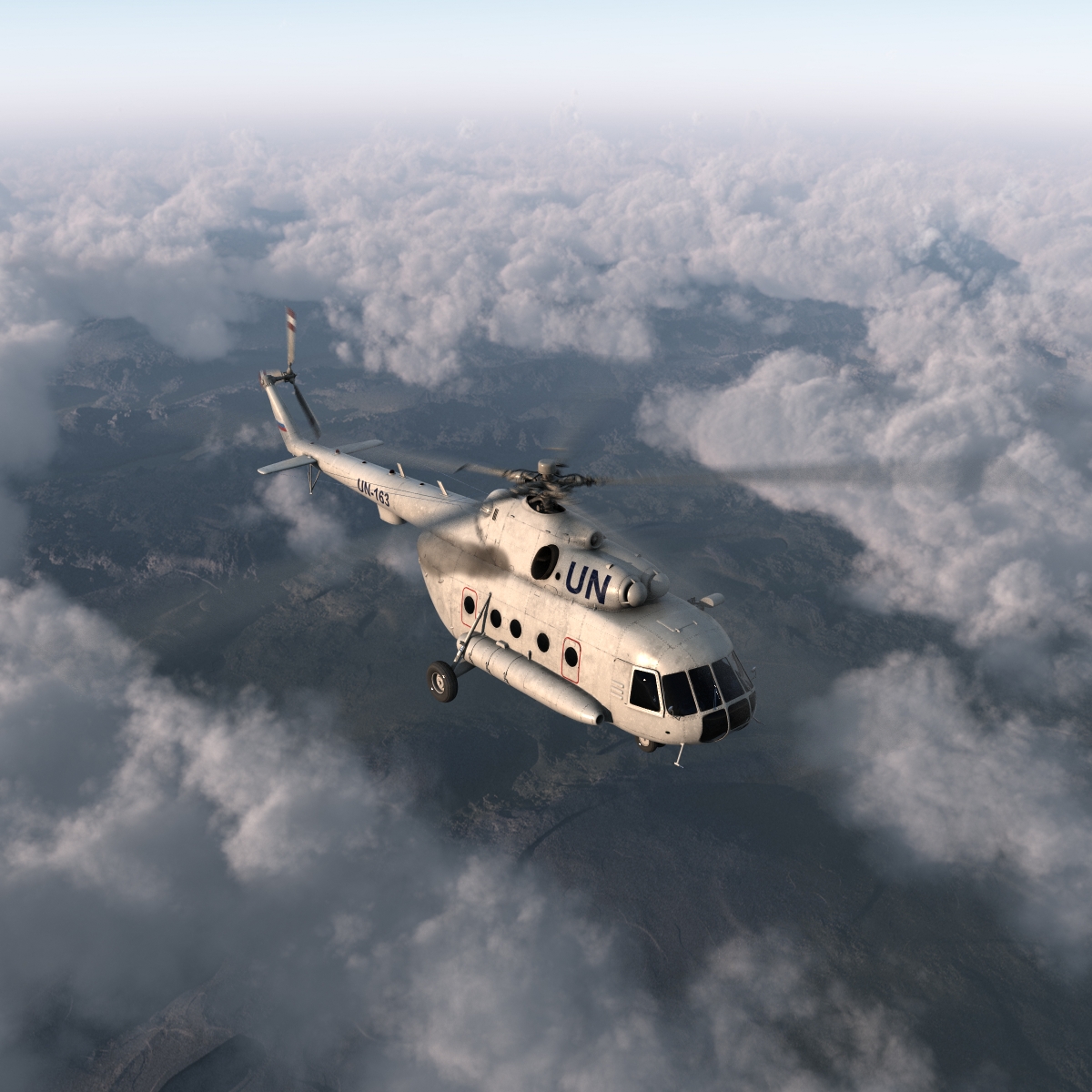 3D Mi 8 Hip United Nations Medium Transport Helicopter