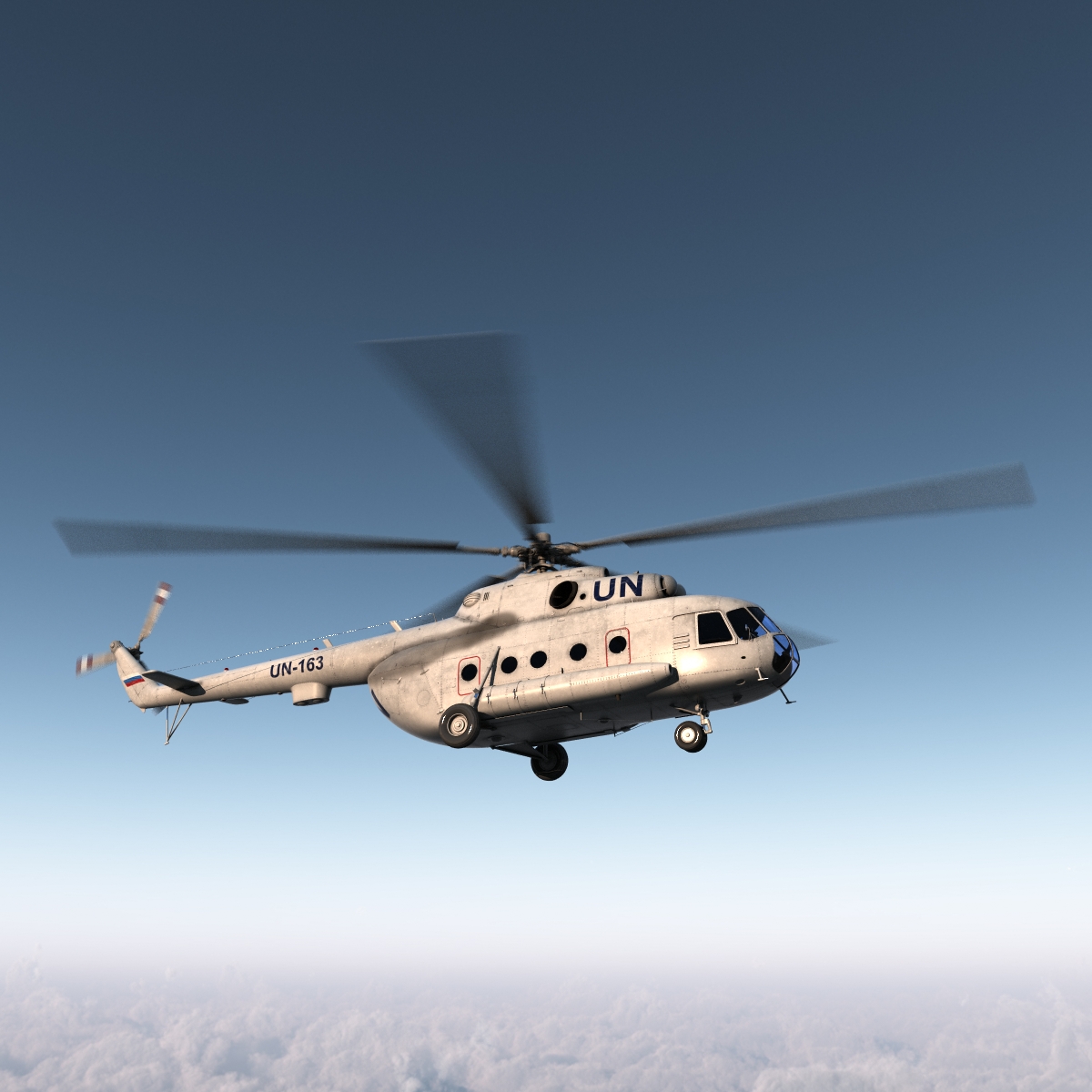 3D Mi 8 Hip United Nations Medium Transport Helicopter