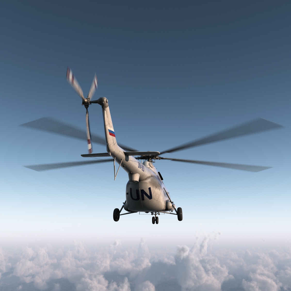 3D Mi 8 Hip United Nations Medium Transport Helicopter