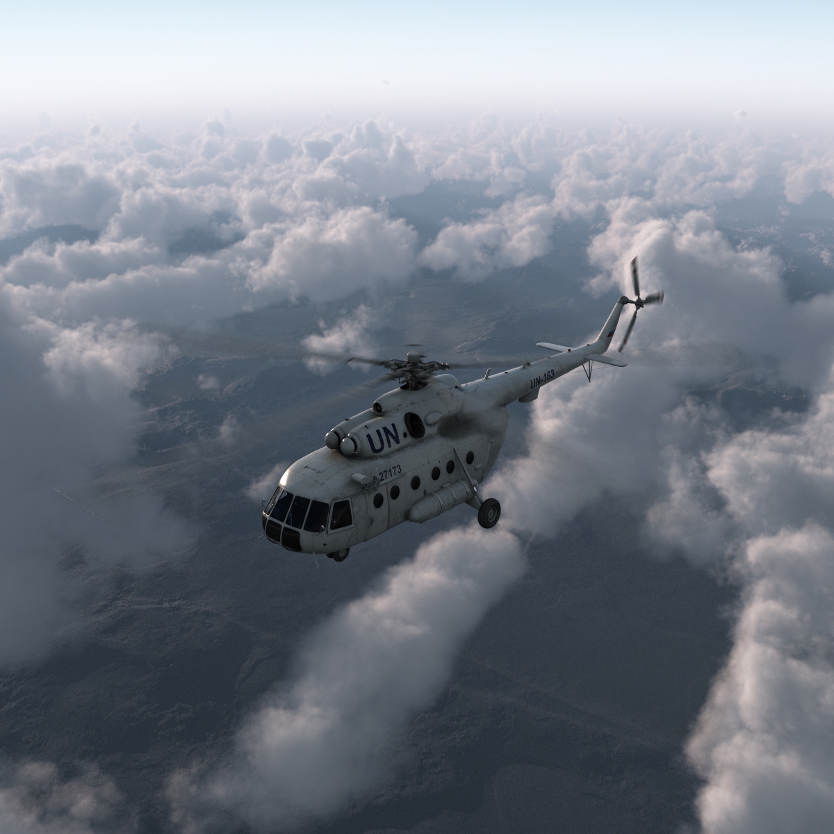 3D Mi 8 Hip United Nations Medium Transport Helicopter