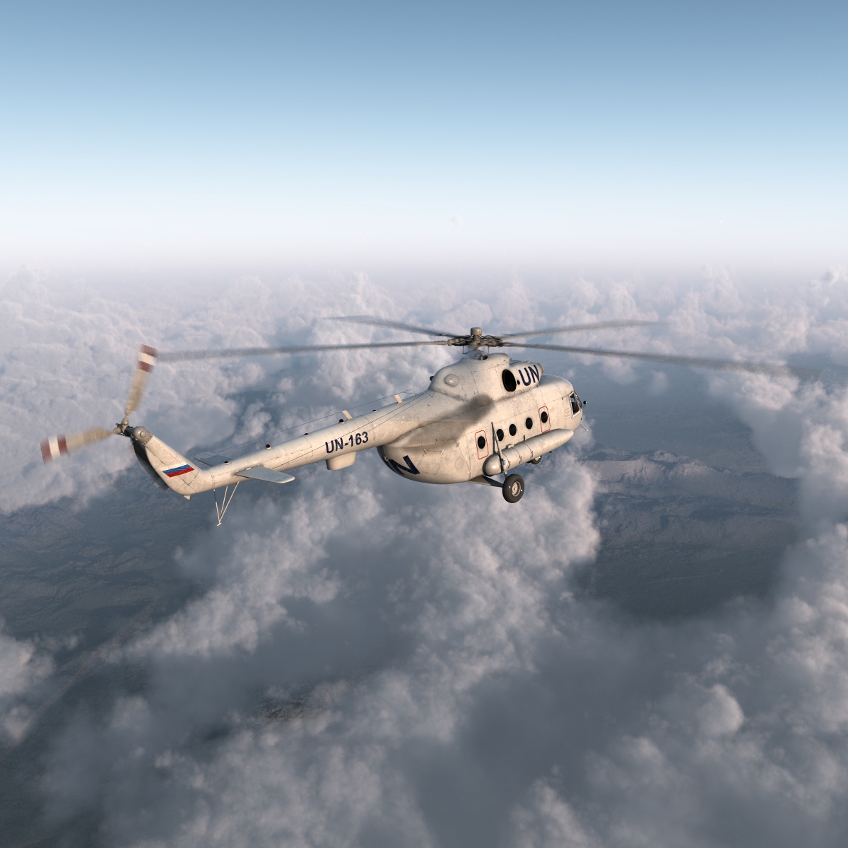 3D Mi 8 Hip United Nations Medium Transport Helicopter