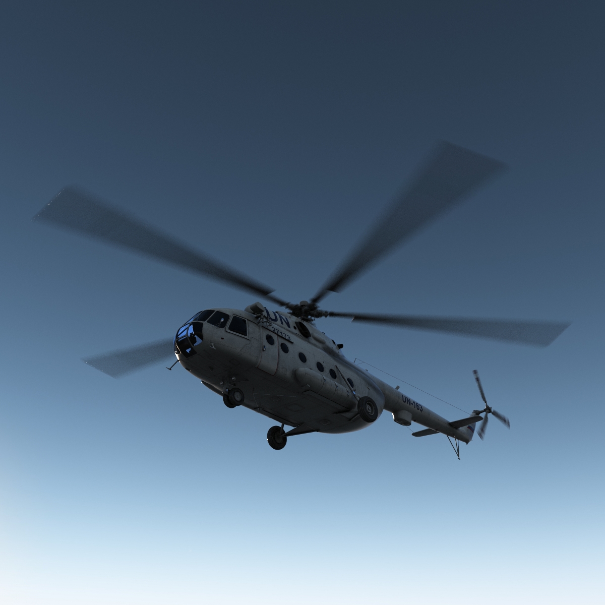 3D Mi 8 Hip United Nations Medium Transport Helicopter