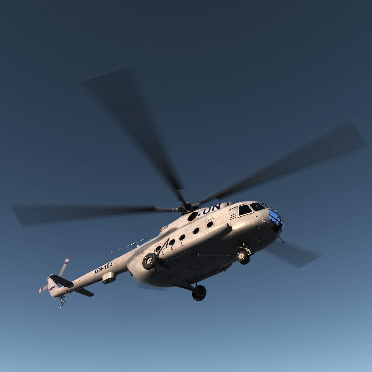 3D Mi 8 Hip United Nations Medium Transport Helicopter