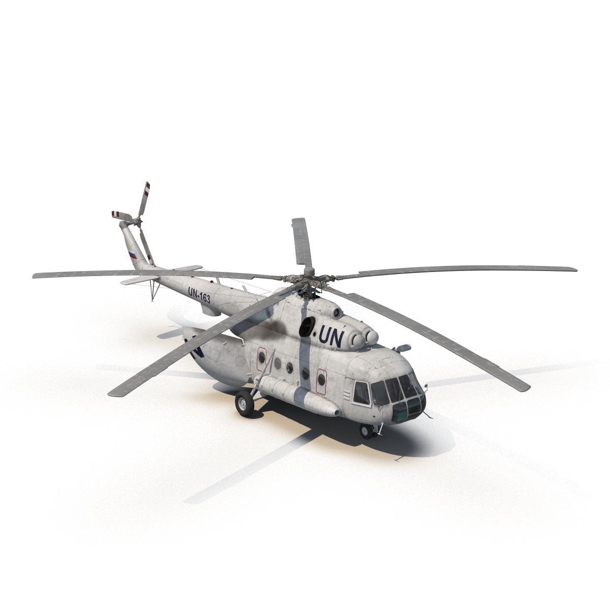 3D Mi 8 Hip United Nations Medium Transport Helicopter