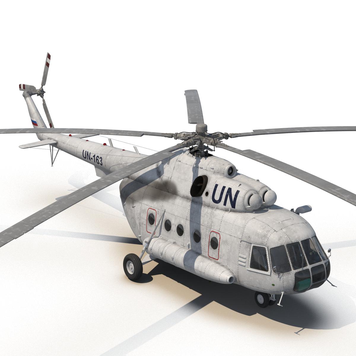 3D Mi 8 Hip United Nations Medium Transport Helicopter