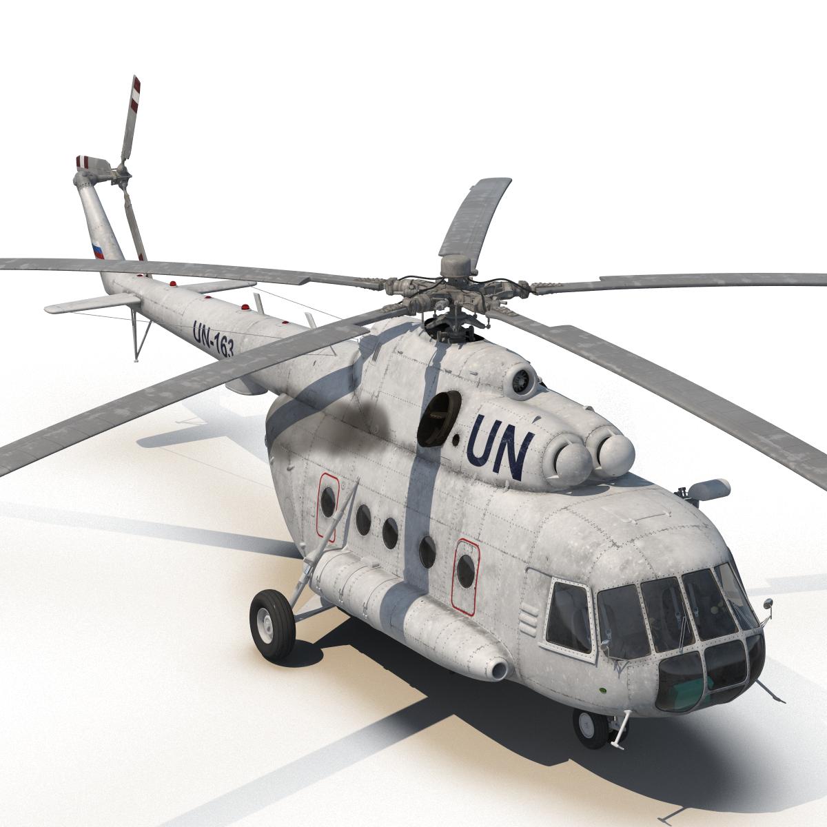 3D Mi 8 Hip United Nations Medium Transport Helicopter