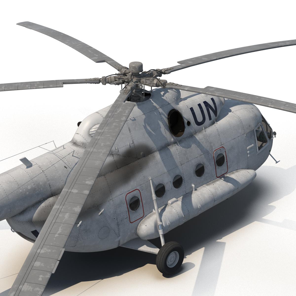 3D Mi 8 Hip United Nations Medium Transport Helicopter