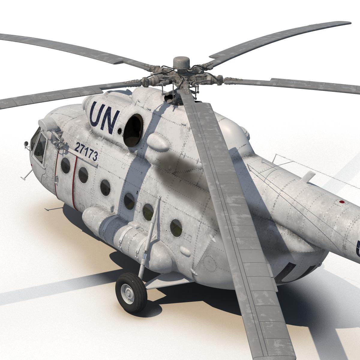 3D Mi 8 Hip United Nations Medium Transport Helicopter