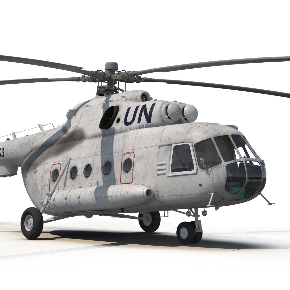 3D Mi 8 Hip United Nations Medium Transport Helicopter