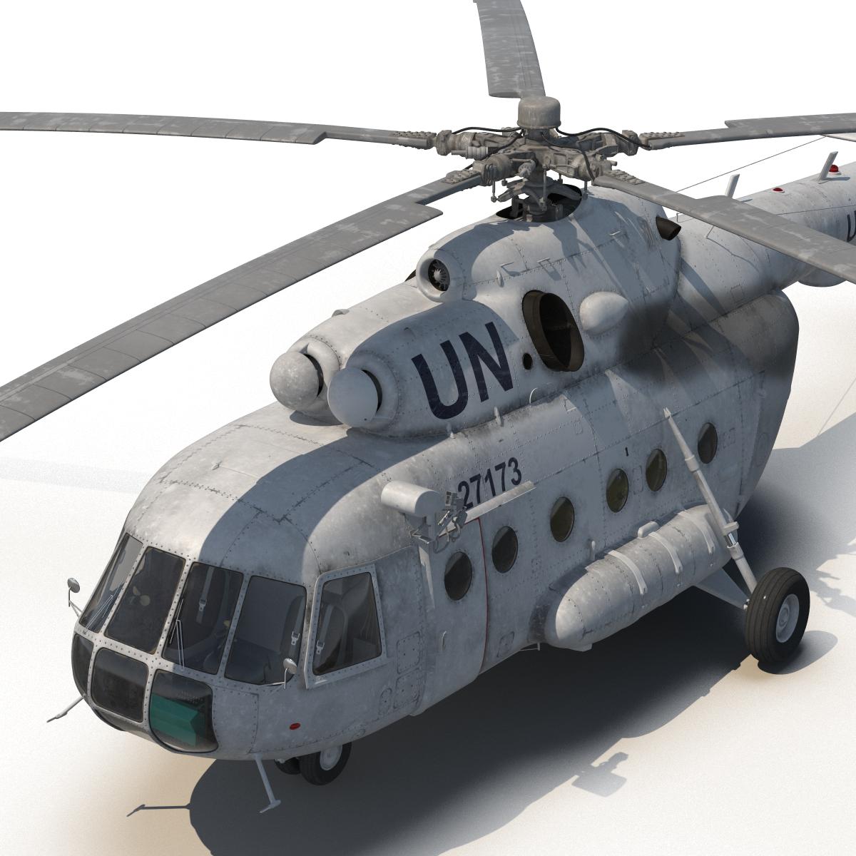 3D Mi 8 Hip United Nations Medium Transport Helicopter