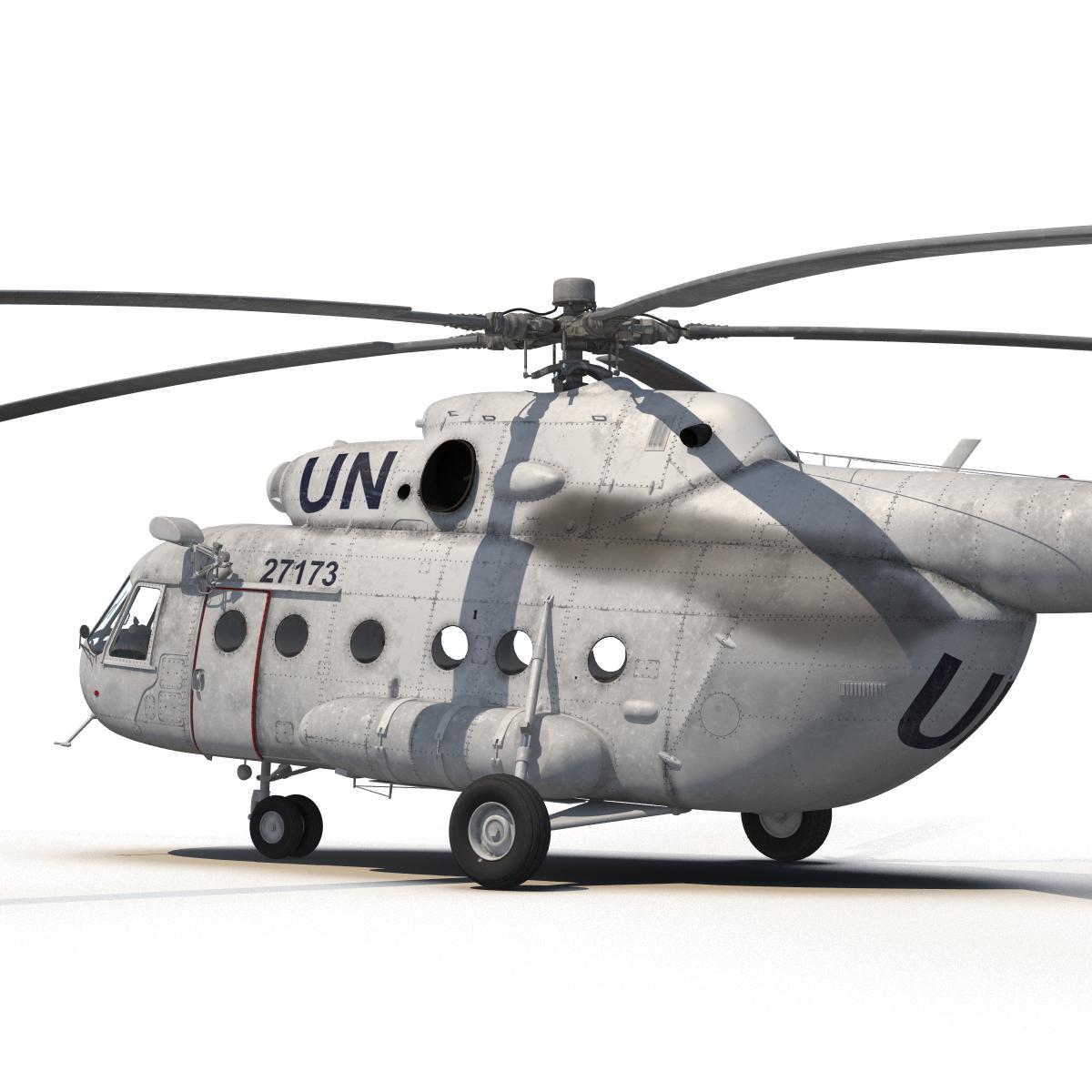 3D Mi 8 Hip United Nations Medium Transport Helicopter