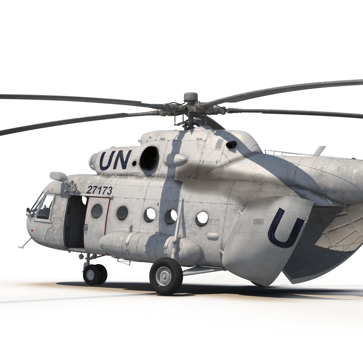 3D Mi 8 Hip United Nations Medium Transport Helicopter