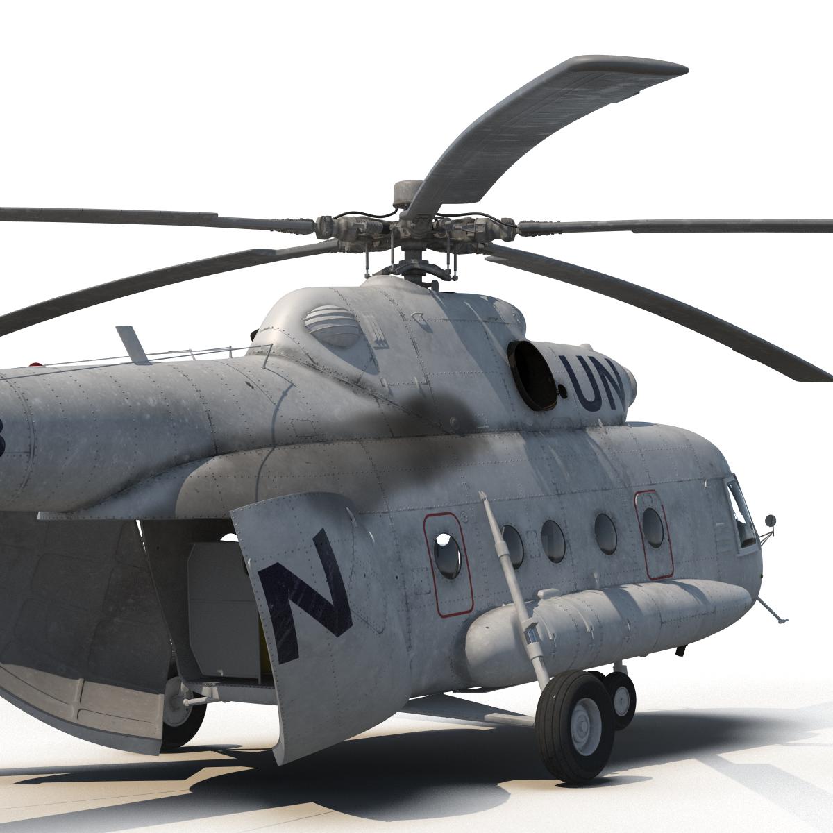 3D Mi 8 Hip United Nations Medium Transport Helicopter