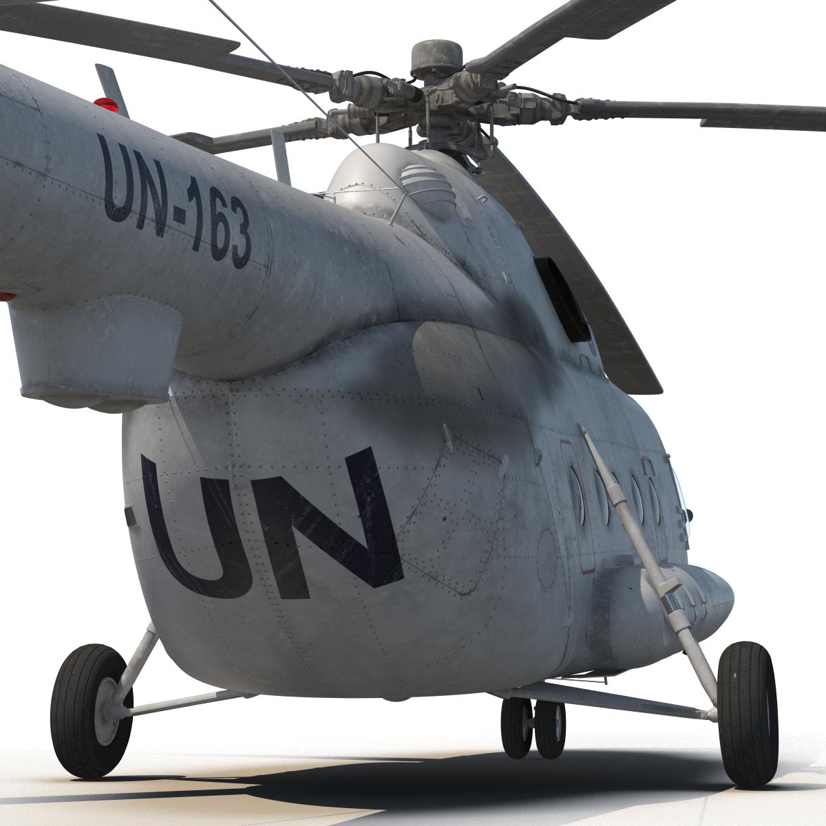 3D Mi 8 Hip United Nations Medium Transport Helicopter