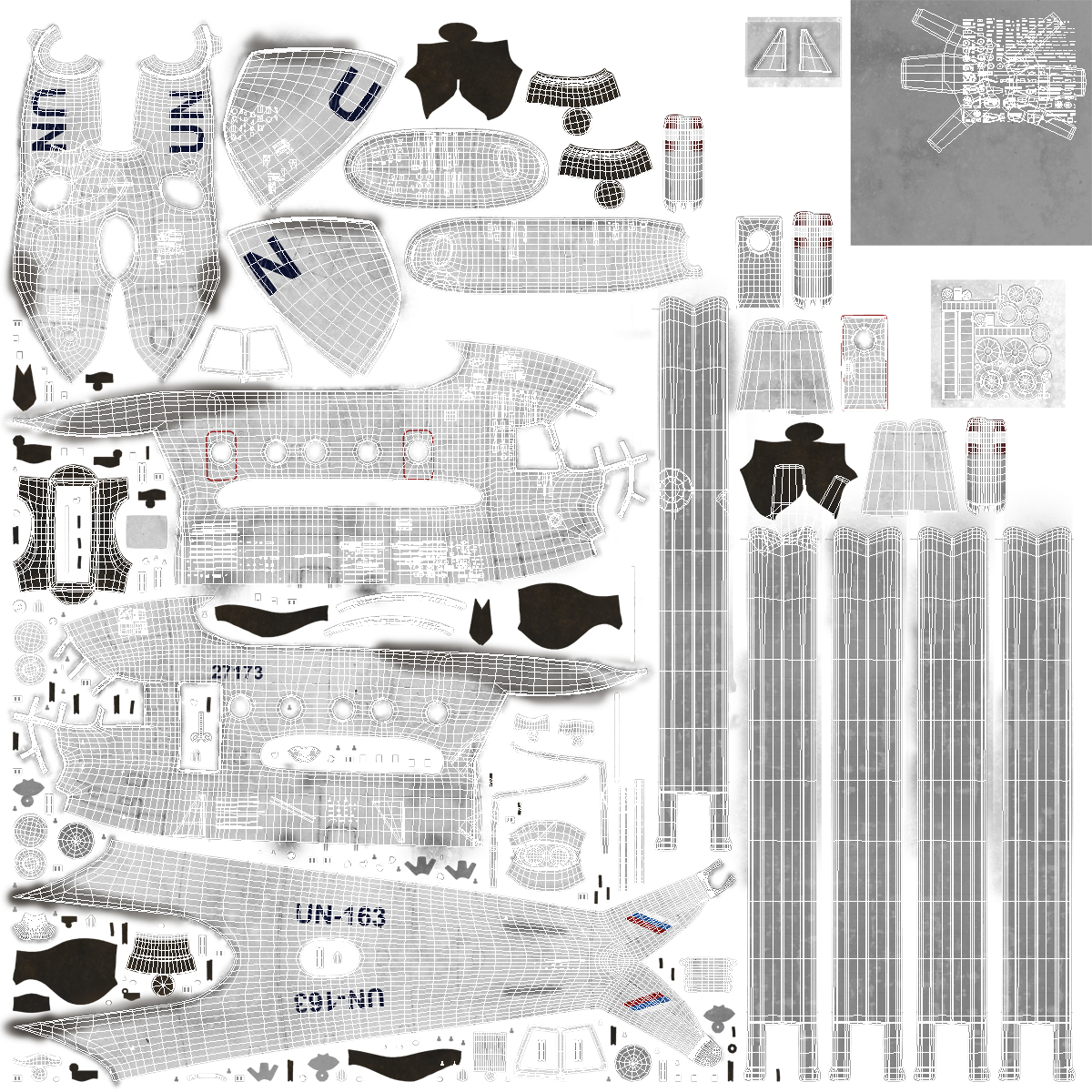 3D Mi 8 Hip United Nations Medium Transport Helicopter