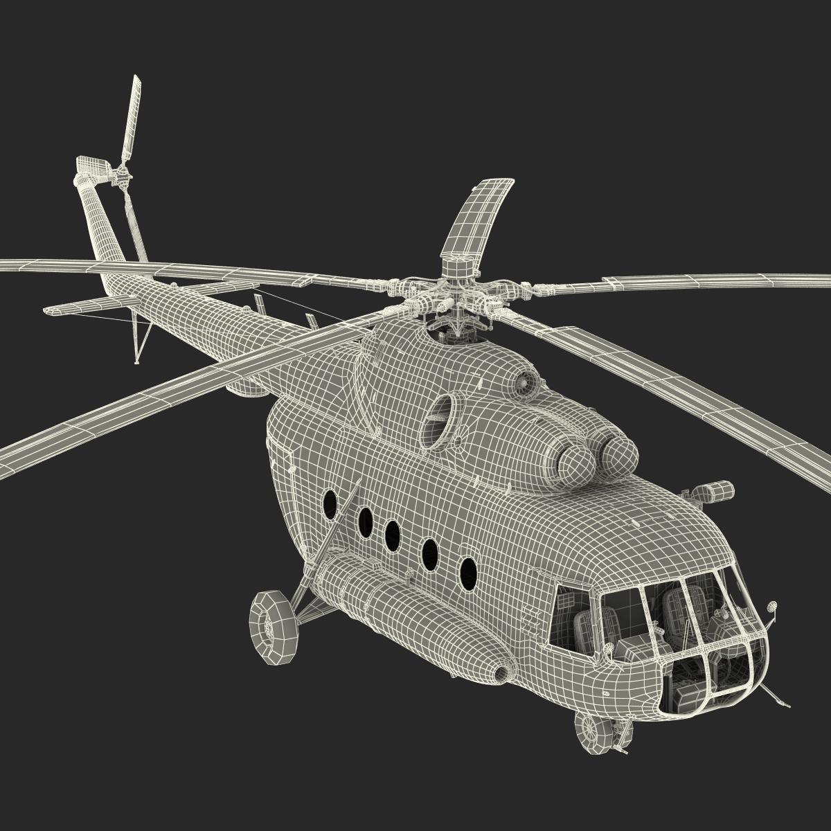 3D Mi 8 Hip United Nations Medium Transport Helicopter