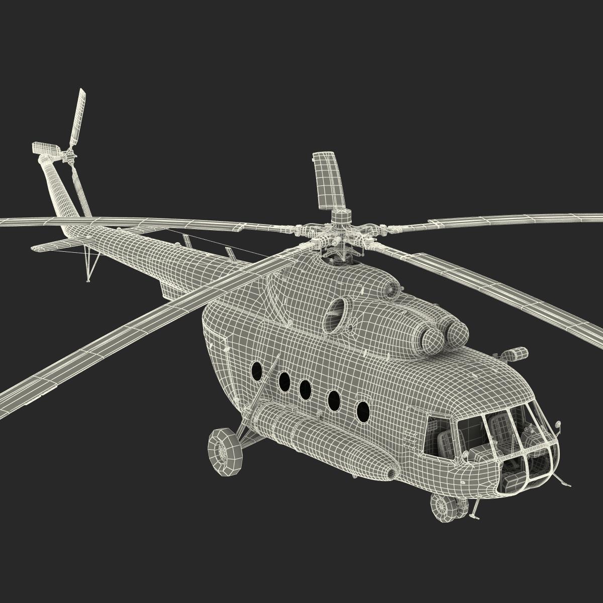 3D Mi 8 Hip United Nations Medium Transport Helicopter