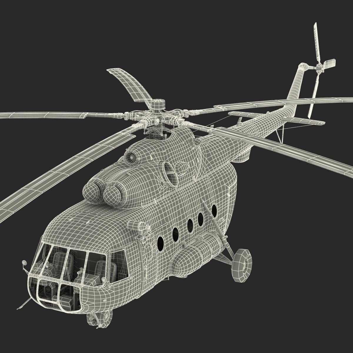 3D Mi 8 Hip United Nations Medium Transport Helicopter