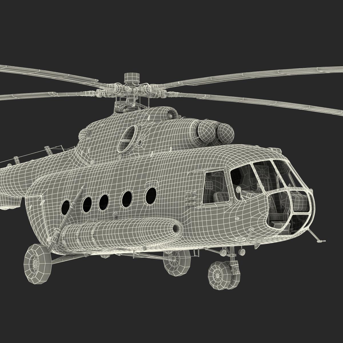 3D Mi 8 Hip United Nations Medium Transport Helicopter