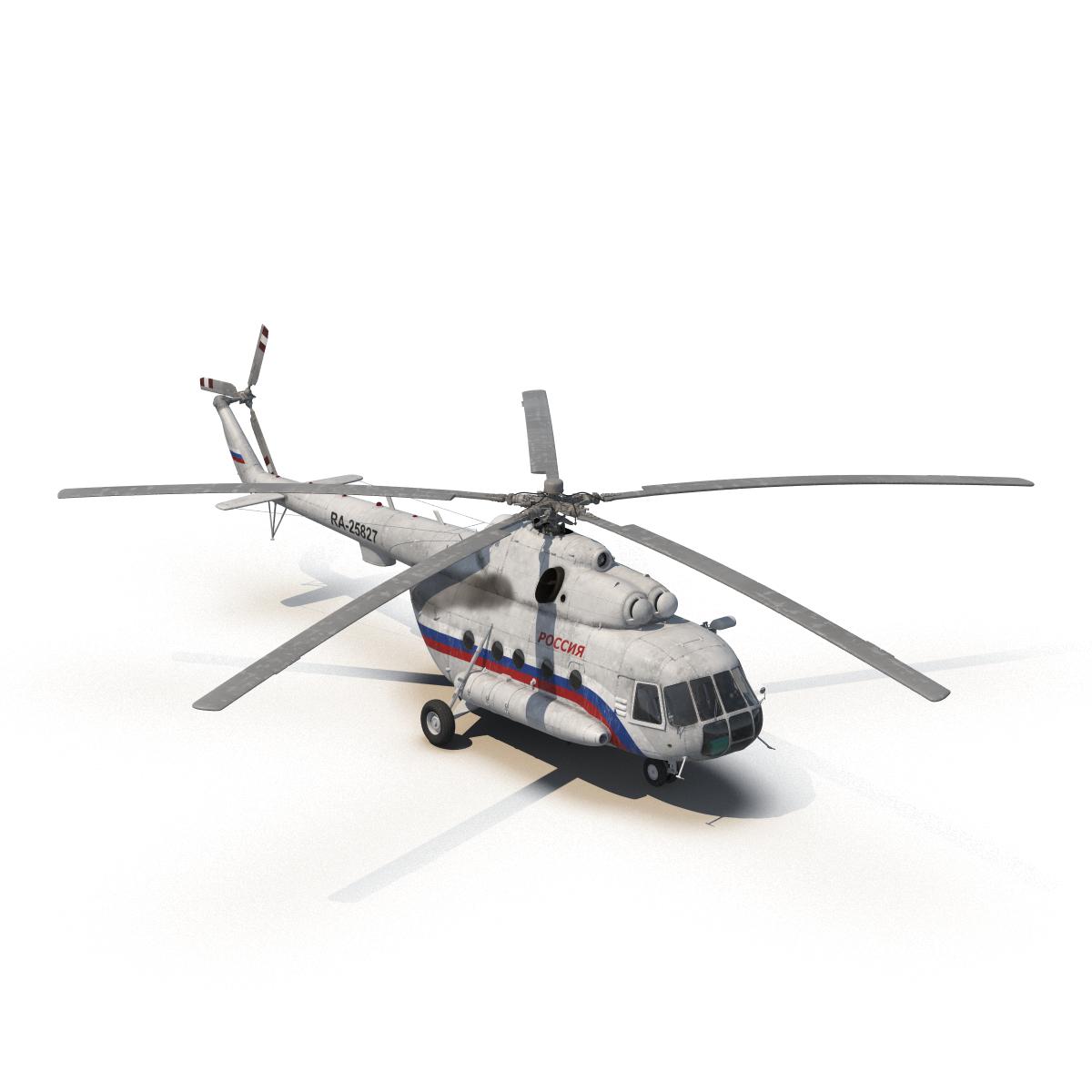 3D Mil Mi 8 Hip Russian Medium Transport Helicopter model