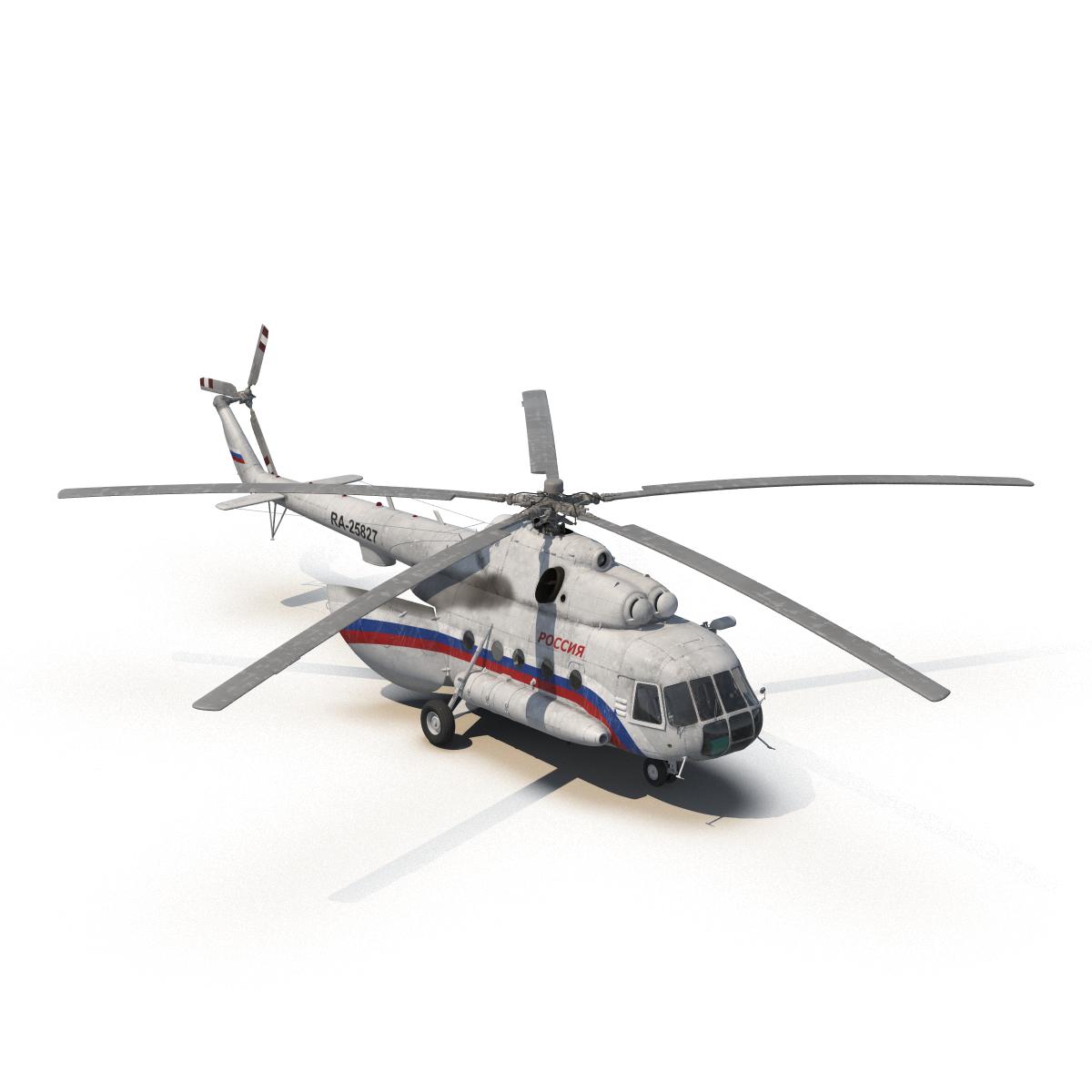 3D Mil Mi 8 Hip Russian Medium Transport Helicopter model