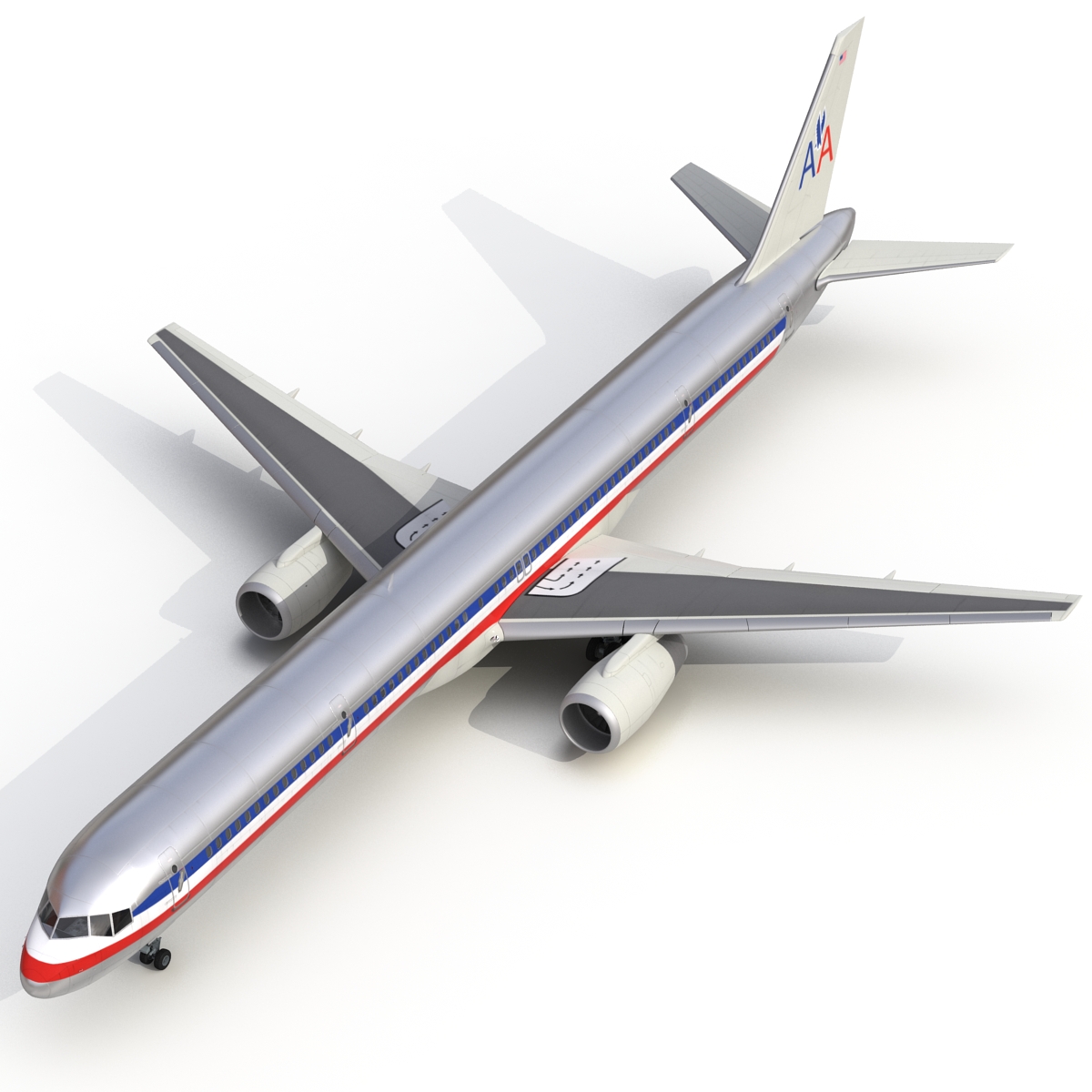 Boeing 757 300 American Airlines Rigged 3D model