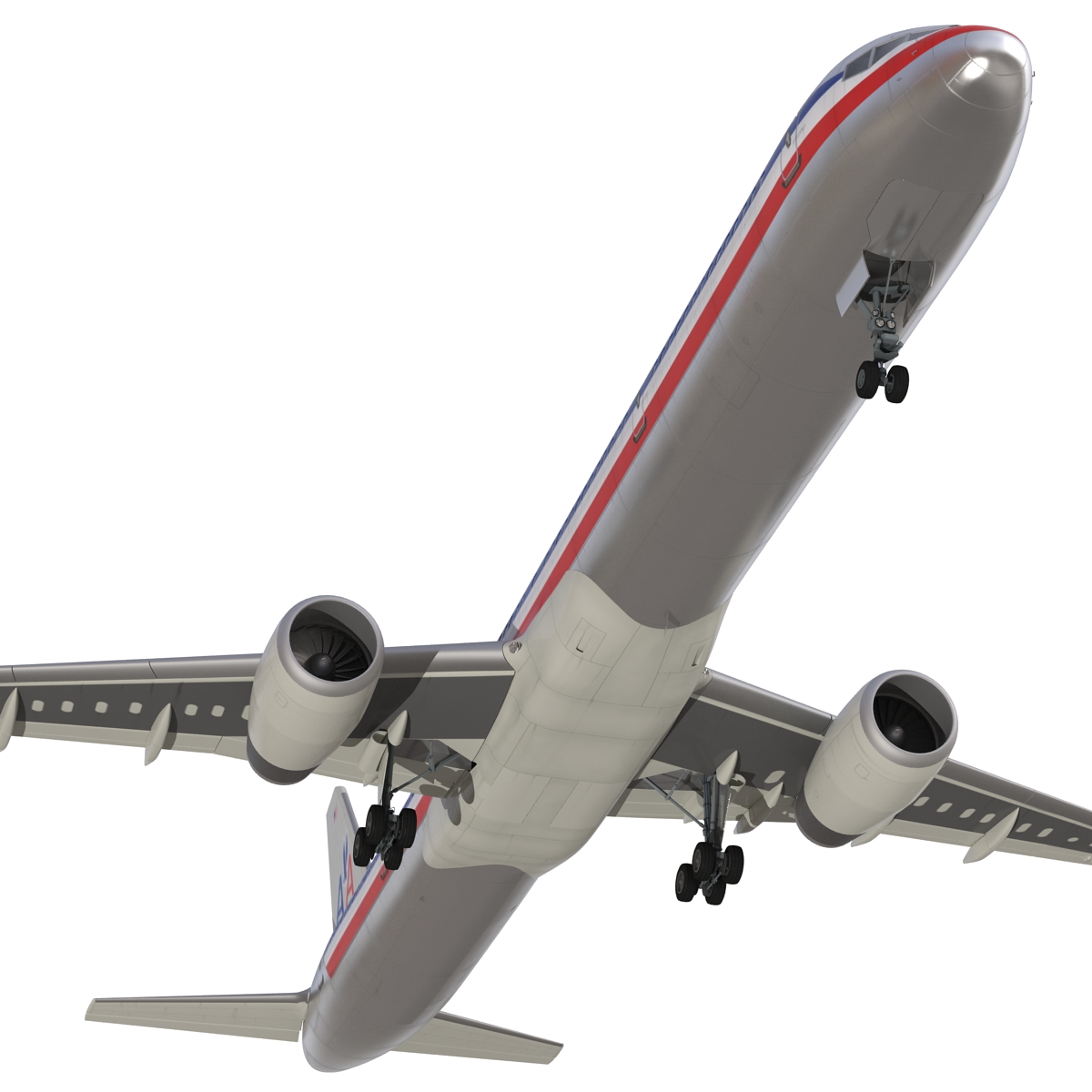 Boeing 757 300 American Airlines Rigged 3D model