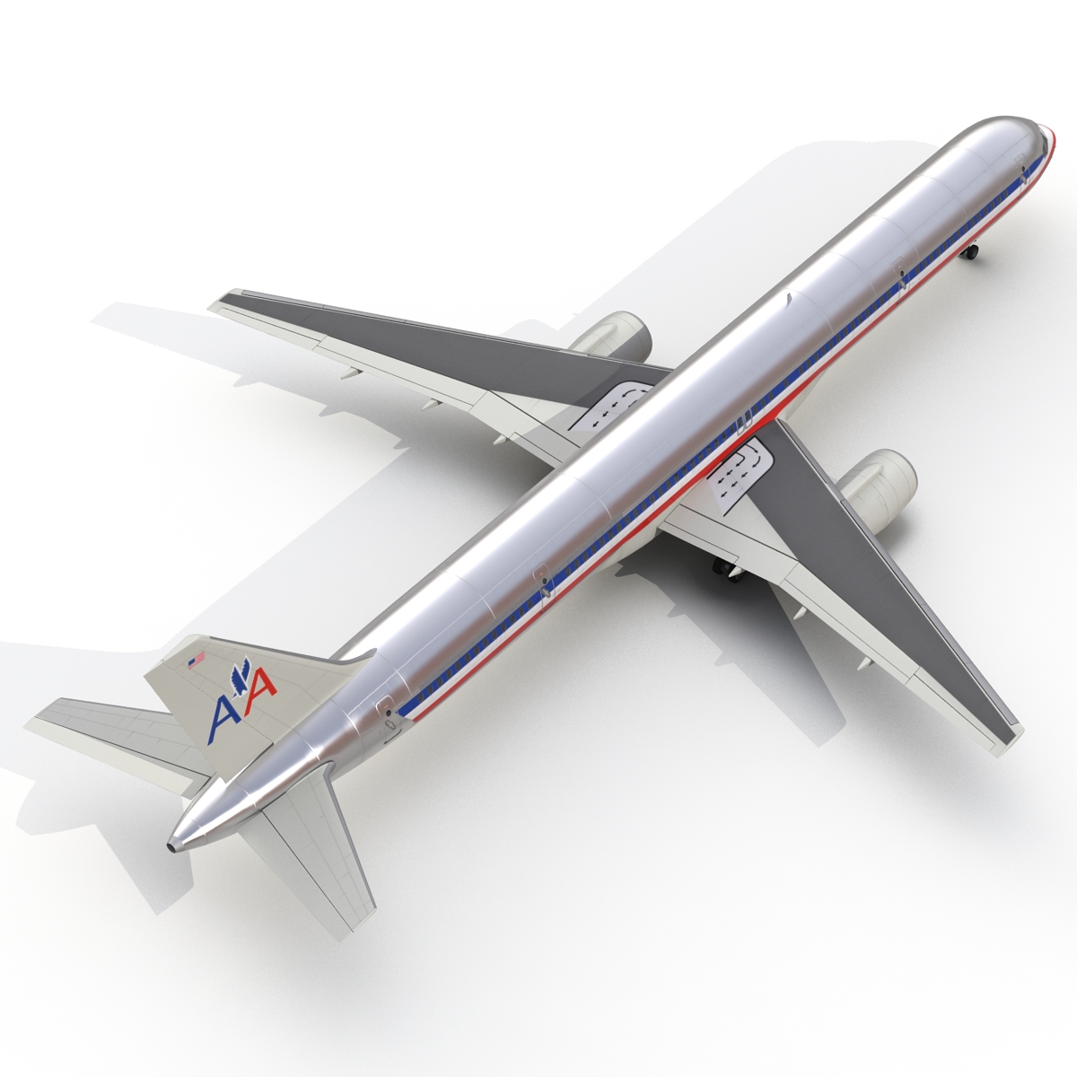 Boeing 757 300 American Airlines Rigged 3D model