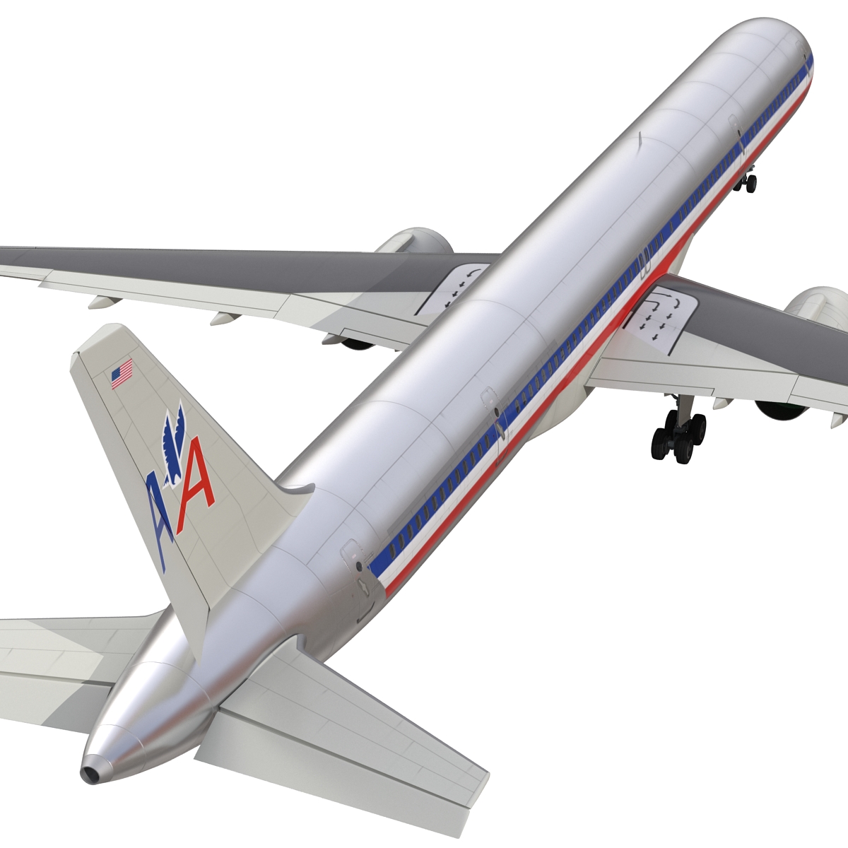 Boeing 757 300 American Airlines Rigged 3D model