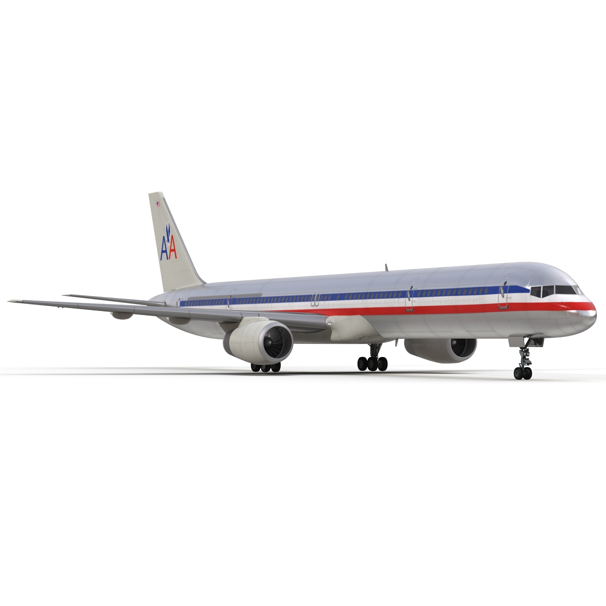 Boeing 757 300 American Airlines Rigged 3D model