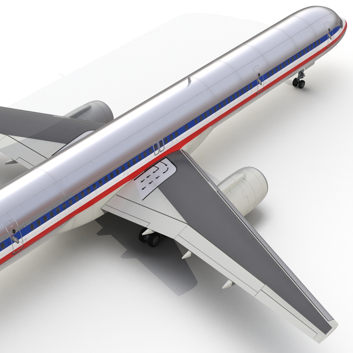 Boeing 757 300 American Airlines Rigged 3D model