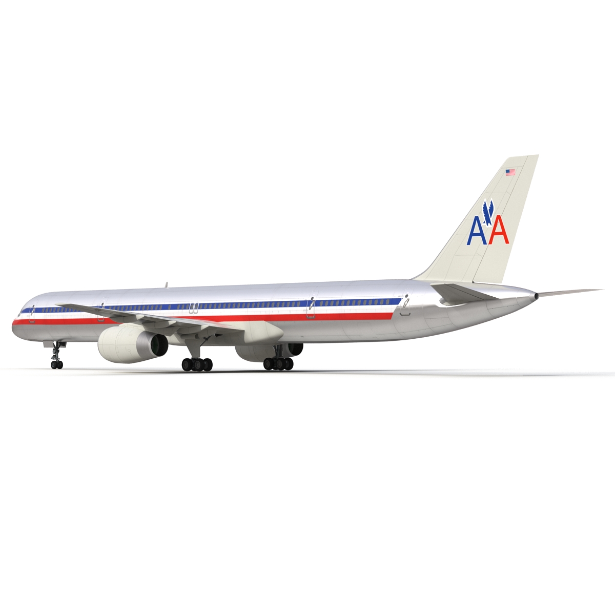 Boeing 757 300 American Airlines Rigged 3D model