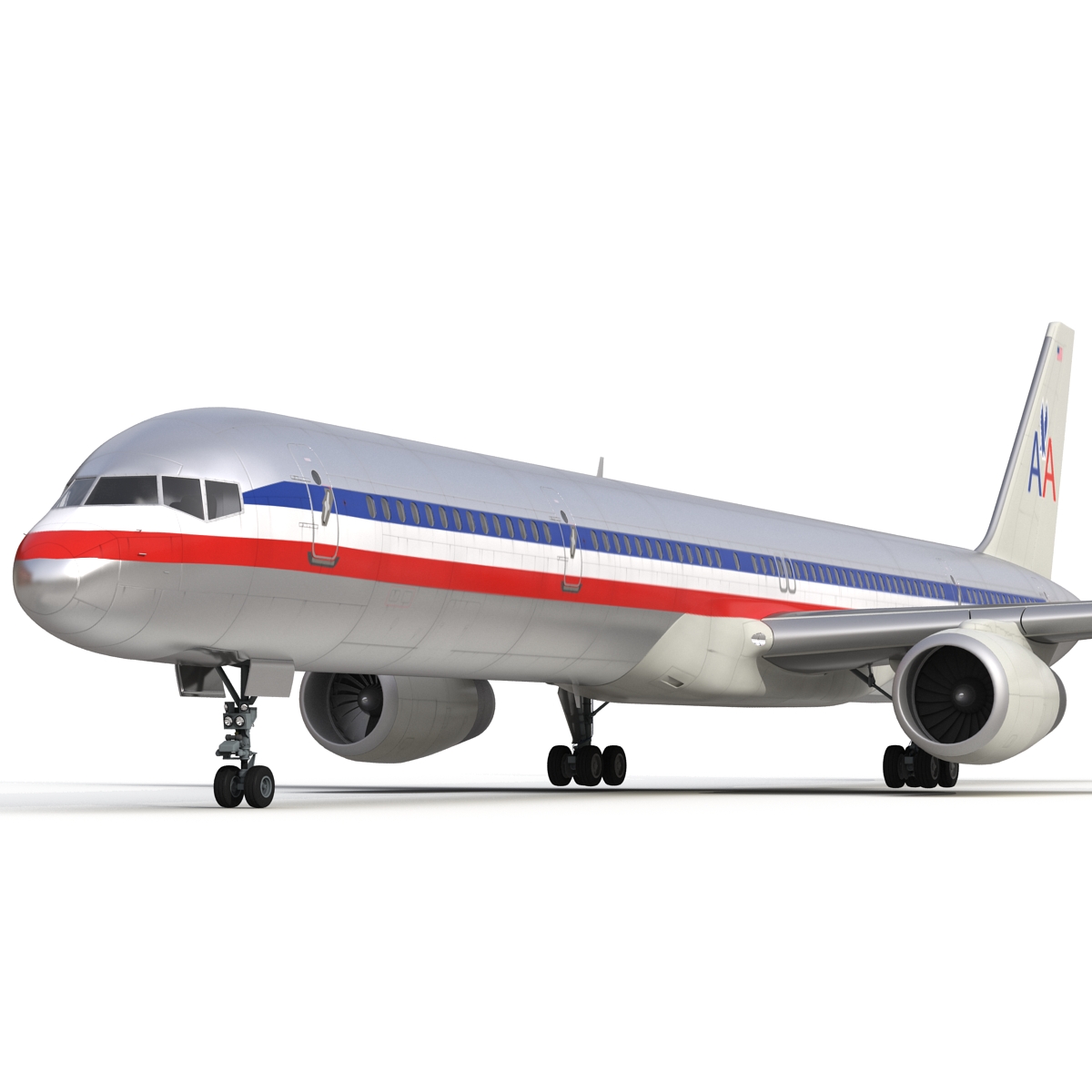 Boeing 757 300 American Airlines Rigged 3D model