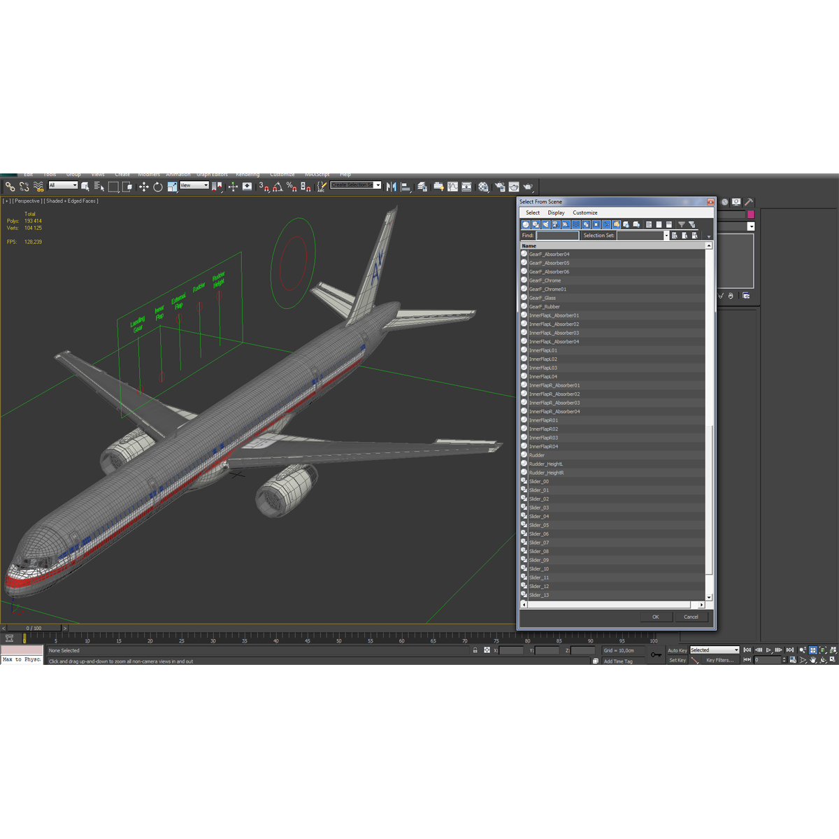 Boeing 757 300 American Airlines Rigged 3D model