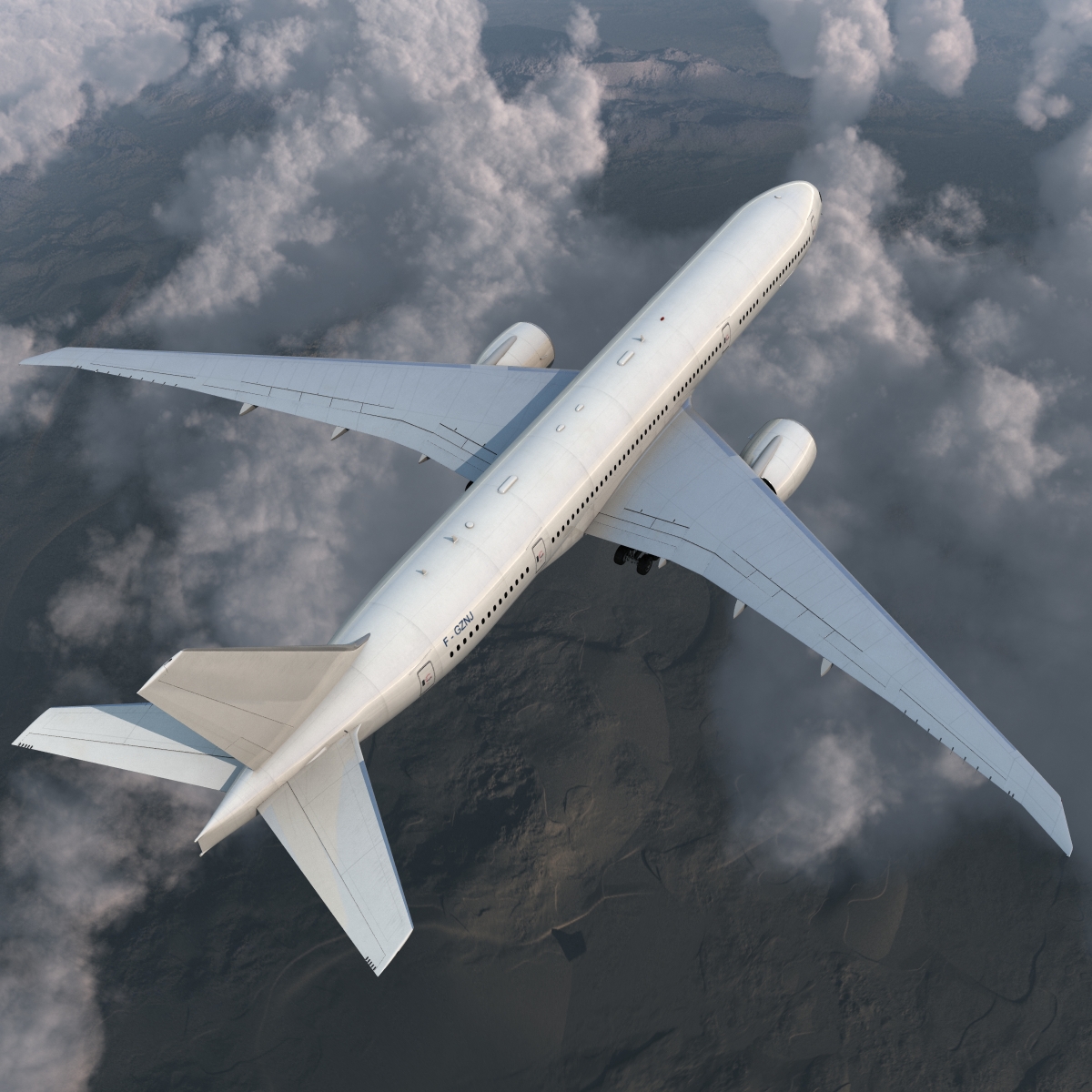 3D Boeing 777 8x Generic Rigged model