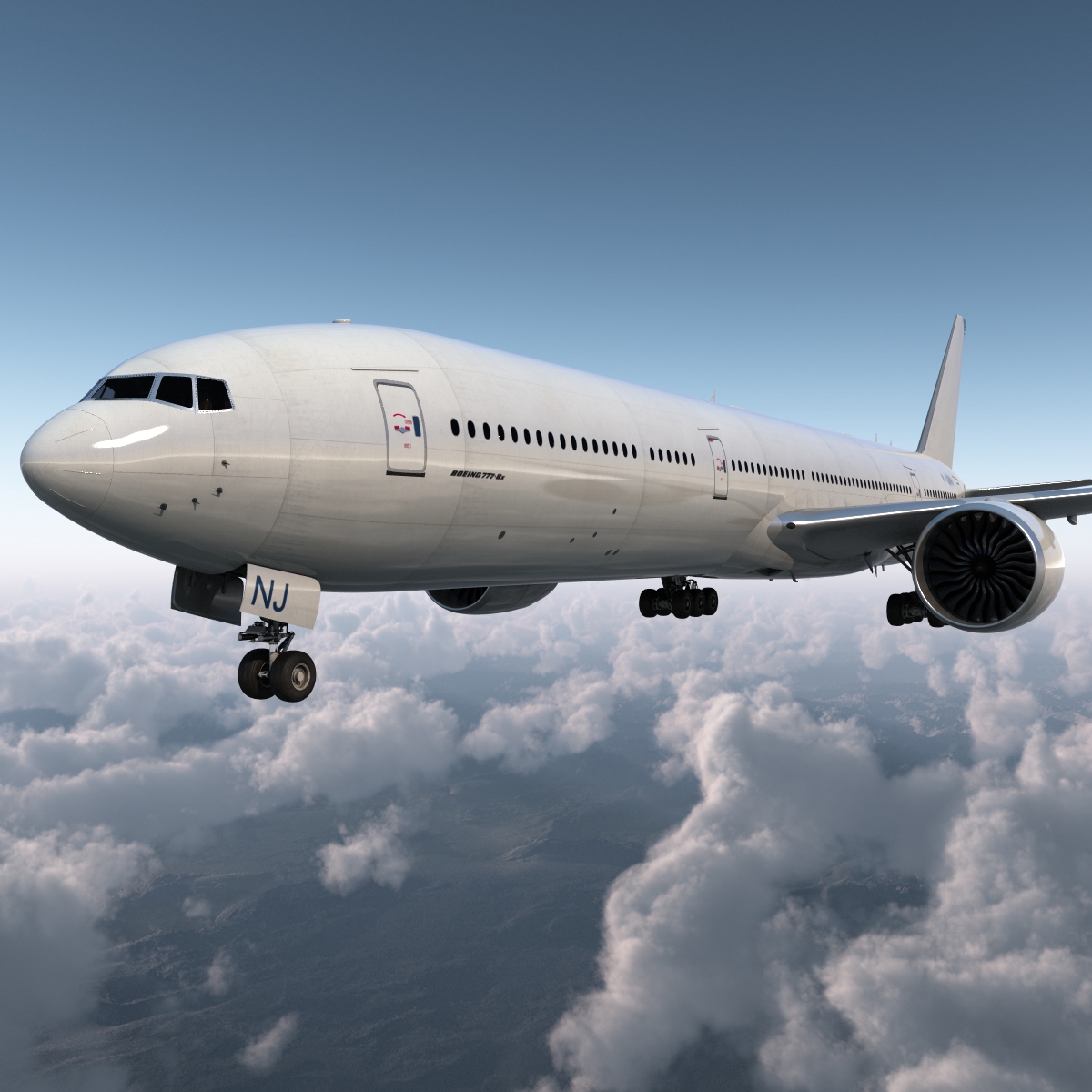 3D Boeing 777 8x Generic Rigged model