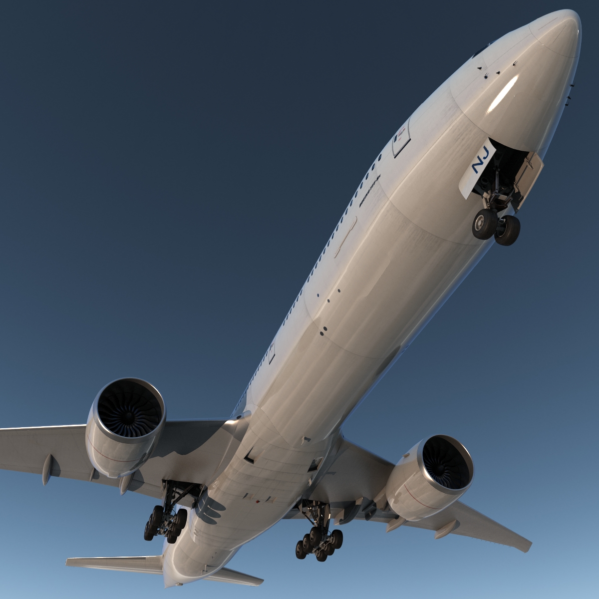 3D Boeing 777 8x Generic Rigged model